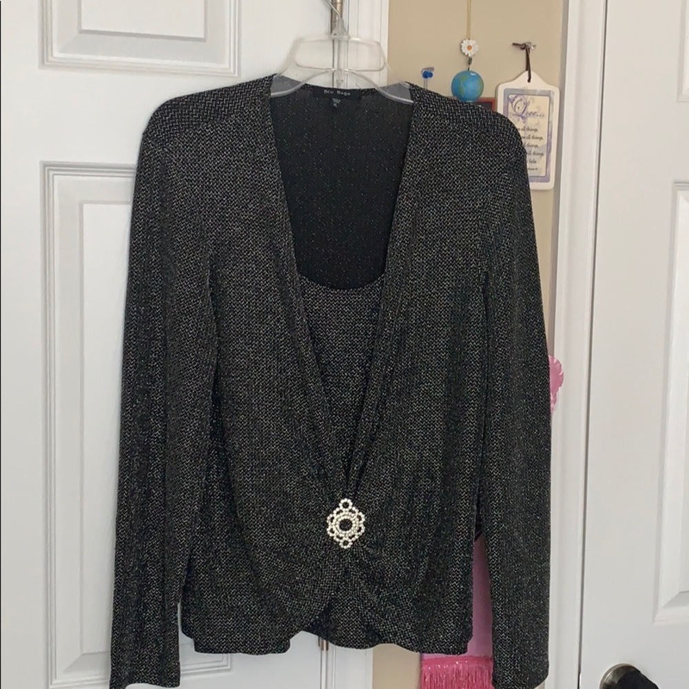 Black and silver blouse